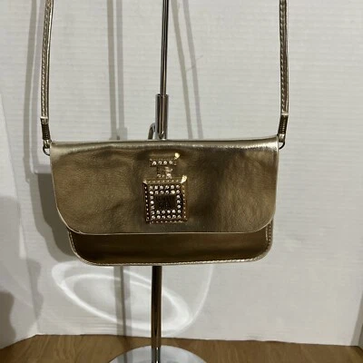 Mini Shoulder Gold Lucky Girl Handbag 8”x4”  Rhinestones Bling Crossbody - Image 1 of 4