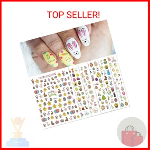 Easter Nail Art Stickers Decals, 3D Self-Adhesive Cartoon Bunny Egg Chicken Nail - Picture 1 of 2