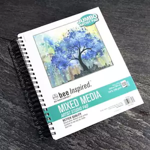 Bee Paper - 9x12" Bee Inspired Mixed Media Spiral bound Artist Pad,White - Picture 1 of 8
