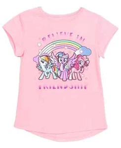 DISNEY Toddler Girls Believe in Friendship Short Sleeve Tee Pink Size 6 - Picture 1 of 2