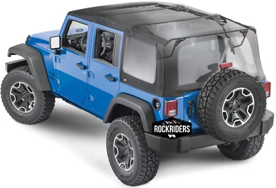 Kit de herrajes y techo blando de sarga estilo fábrica para Jeep Wrangler 2007-2017 4 puertas Foto 1 de 4