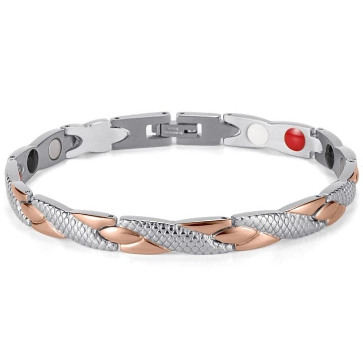 Bracelet magnétique en acier inoxydable pour homme et femme, Bracelet de santé - Photo 1/4