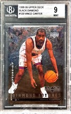 1998-99 Upper Deck Black Diamond Vince Carter Rookie #120 BGS 9 Mint Raptors RC