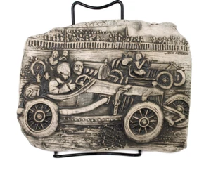 Vintage Jack Wemmer auto da corsa da appendere ceramica decorazione parete ceramica arte popolare - Foto 1 di 7