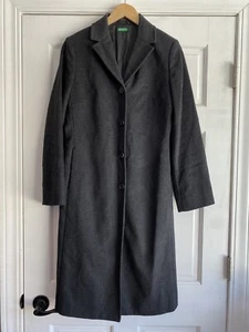 Benetton langer Mantel schwarz Wollmischung Damen Größe 42 - Bild 1 von 4