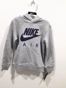 Nike Youth Kid's Swoosh Sweatshirt Hoodie Long Sleeve Size 5 Gray and Blue - Picture 1 of 6