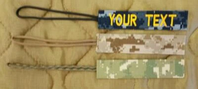 NAME TAPE FACTORY US NAVY LUGGAGE/GEAR TAG CUSTOM EMBROIDERED WITH SEWN IN 550 CORD