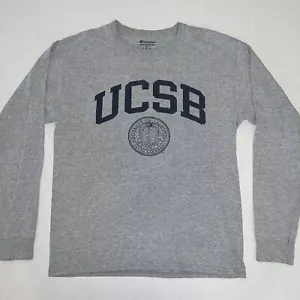 NWOT Official UCSB Gauchos Logo L/S Champion Shirt Medium NCAA Gray University - Picture 1 of 6