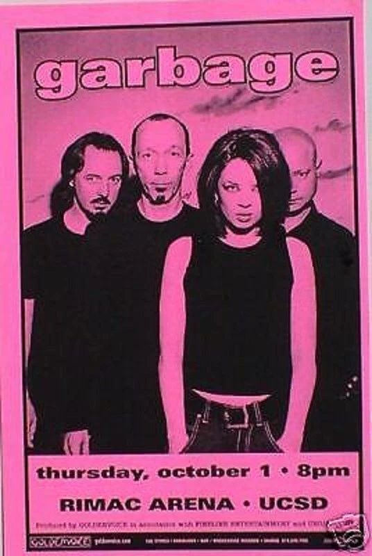 GARBAGE 1998 SAN DIEGO CONCERT TOUR POSTER -Group Standing Behind Shirley Manson - Image 1 of 1