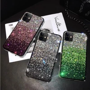 For iPhone 16 Pro Max 15 13 14 12 XR 8 Bling Glitter Diamond Gradient Case Cover - Picture 1 of 17