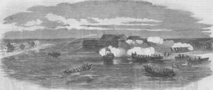 ROMANIA. Boat Attack at Sulinah Danube 1854 old antique vintage print picture - Picture 1 of 1