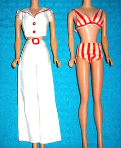 VINTAGE MALIBU BARBIE NEWPORT KLEIDUNG MATROSE OBERTEIL HOSE ROT BIKINI BADEANZUG PAKET - Bild 1 von 4