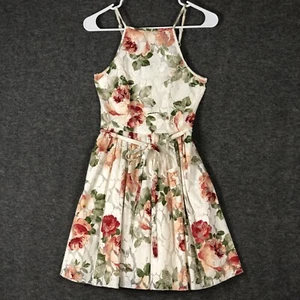 Bailey Blue Fit & Flare Halter Party Dress Womens S Short White Rose Floral Lace - Picture 1 of 11