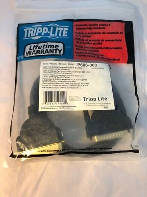 NEW Tripp Lite P606-003 Parallel Printer Gold Cable DB25 to Centronics 3FT ieee - Image 1 of 4