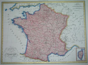 1829 NICE ORIGINAL MAP FRANCE PARIS LYON Provence Aquitaine Burgundy Normandy - Picture 1 of 8