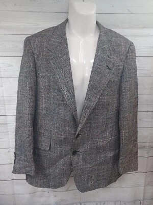Chaqueta Blazer De Colección Evan Picone Para Hombres Talla 40 Seda Tweed 2 Botones Negro Blanco Rojo Foto 1 de 4