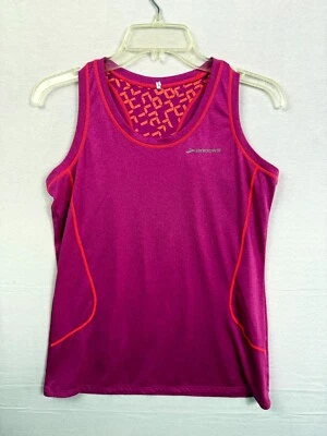 Brooks Tank Top Womens Medium Pink Logo Gym Yoga Performance Racerback Pullover - Image 1 of 4