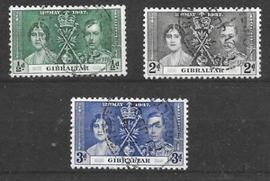 GIBRALTAR 1937 SG118-120 AVERAGE USED 'CORONATION' - Picture 1 of 2