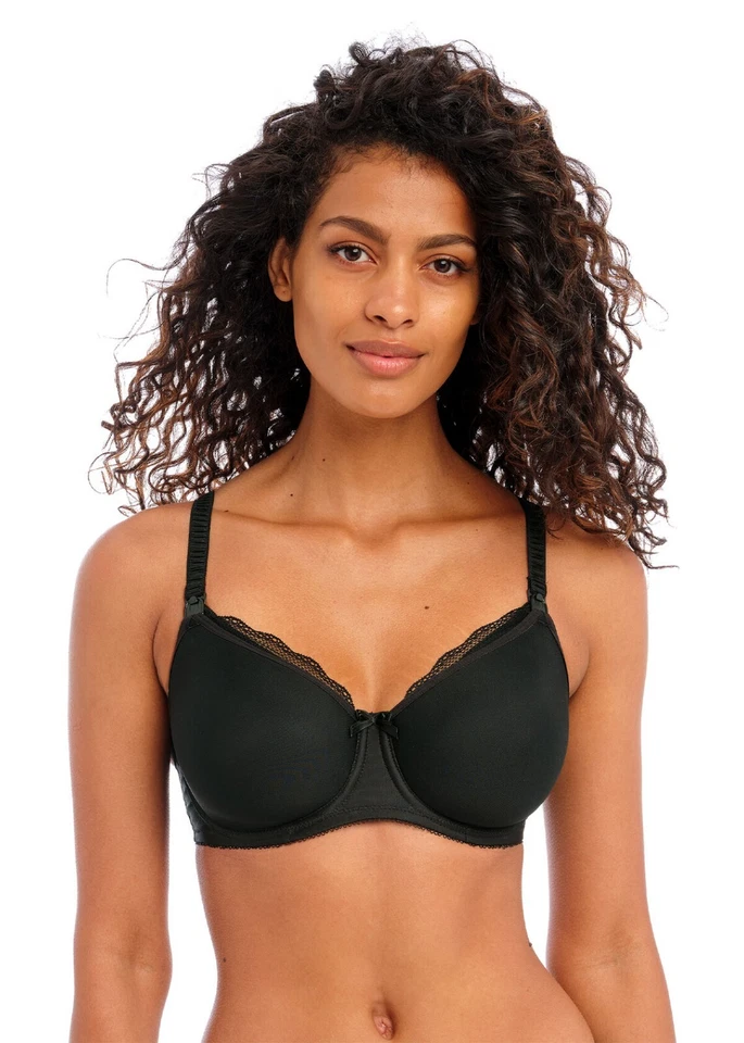 FREYA PURE SCULPT BLACK UNDERWIRE NURSING BRA SIZE 30F / 8F BNWT - Image 1 of 1