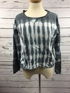 Vicinity Tie Dye Shirt Women's Small Long Sleeve Round Neck Gray White MSRP $79 - Picture 1 of 6