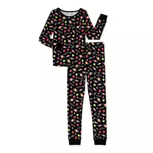 Girls Halloween Pajama Sleep Set, 2-Piece, Size 6 Color Black - Picture 1 of 3