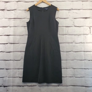 LANDS END Sheath Dress Womens 8 Rear Zip Sleeveless Knee Black Pockets NWT - Picture 1 of 10