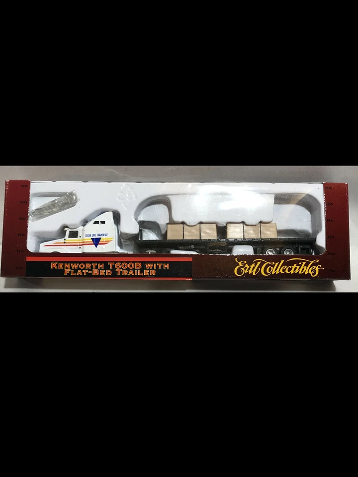 HO Scale Ertl Kenworth T600b With Flat Bed Trailer
