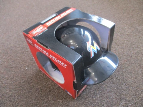 Rawlings MIAMI MARLINS Mini Batting Helmet w/ STAND + PEN Cover