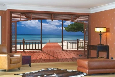 Giant wallpaper Beach & Sea view from Villa Paradise Bedroom wall mural - Image 1 of 4