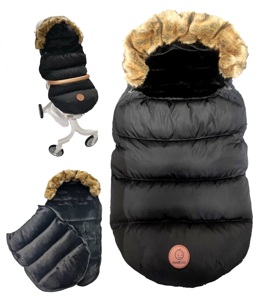 Bundlojoy Saco Cochecito de Bebé, Cochecito de Bebé Bunting Negro NUEVO Foto 1 de 4