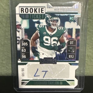 2024 Contenders- Rookie Ticket Var Auto Diecut /96 -Leonard Taylor III (RC) JETS - Picture 1 of 2