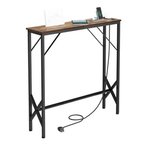 Console Table, Skinny Entryway Table with Charging Station, Narrow Long Sofa ... - Picture 1 of 9