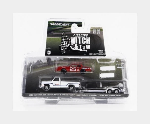 GREENLIGHT 31170B CHEVROLET - C-30 PICK-UP CUSTOM DELUXE 1986 WITH TRAILER + MON - Immagine 1 di 1