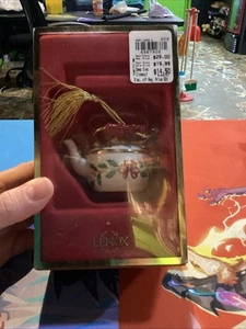 Vintage Lenox Porcelain Christmas Tea Pot Ornament - Picture 1 of 6