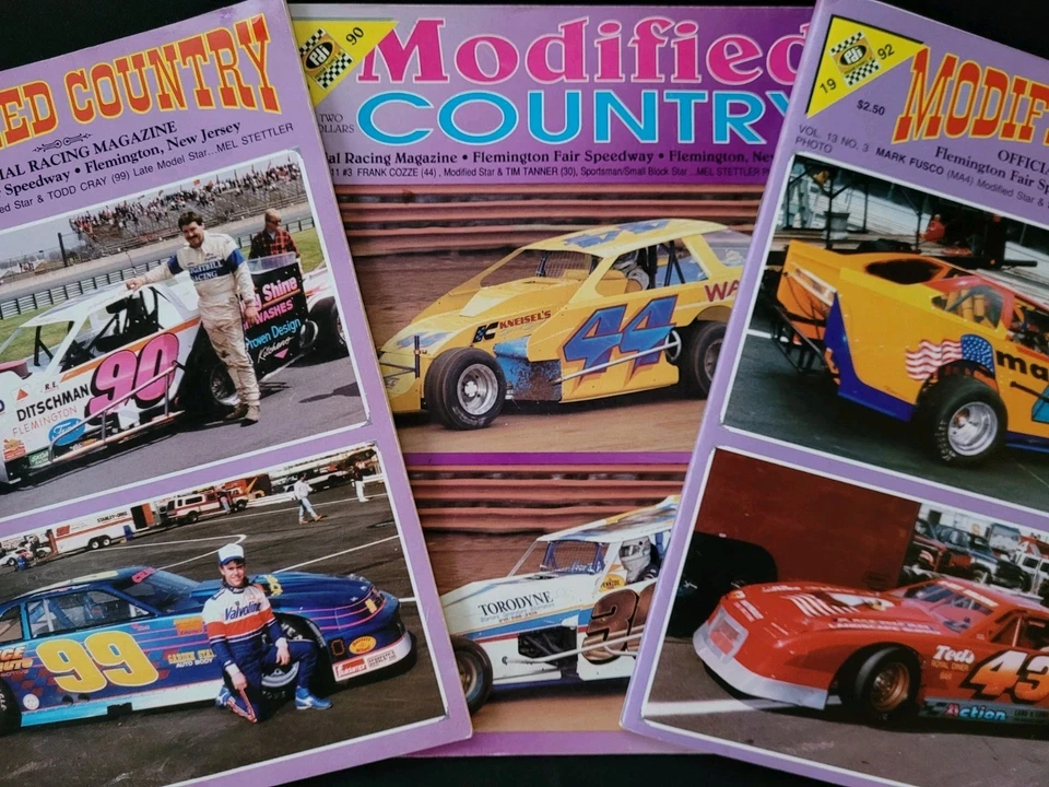 1990s Flemington Fair Speedway "Modified Country" Auto Racing Program Lot of 3 - Image 1 of 4