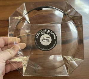 1960er Los Angeles International Airport Marina Hotel Glas Aschenbecher groß 8" s7 - Bild 1 von 12