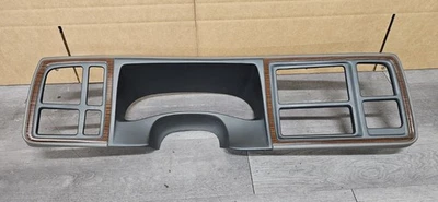 *CRACKS* 03-06 Cadillac Escalade Dash Cluster 2 DIN Radio Bezel Woodgrain Trim - Image 1 of 4