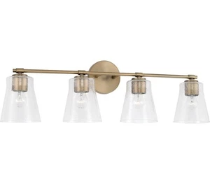 HomePlace 146941AD-533 Baker Vanity, 4-Light 400 Total Watts, Aged Brass - Picture 1 of 1