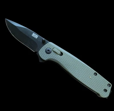 SOG Terminus XR Folding Knife 3" D2 Tool Steel Blade Green Textured G10 Handle - Image 1 of 3