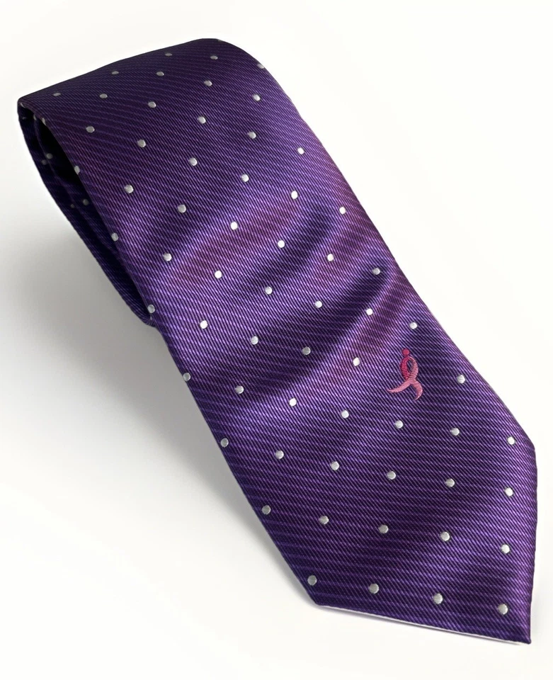 Knots For Hope 领带 Susan G. Komen For The Cure 紫色粉色丝带 — 第 1/4 张图片