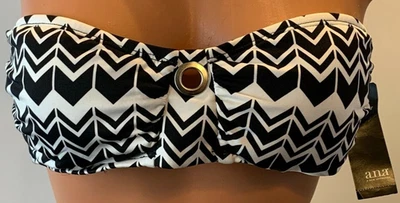 a.n.a. Traje de baño de bikini ana talla 8 (mediano) nuevo con etiquetas $44 negro/blanco en zig zag   Foto 1 de 4