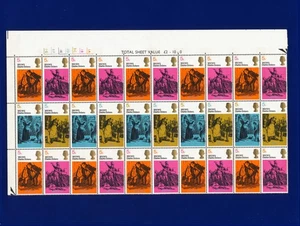 1970 SG824a 4x5d Dickens W187-190 Cylinder Total Sheet Value Block (30) MNH lbpe - Picture 1 of 2