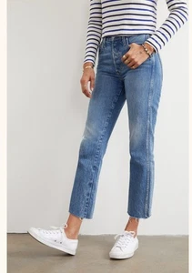 AMO Jeans Damen Größe 30 Loverboy Stargaze Relaxed Straight Cropped Leg Raw Hem - Bild 1 von 13