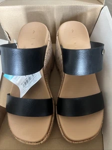 Reef Sunset Ibiza Wedge Sandals Women’s Size 7 Black Tan NIB - Picture 1 of 4