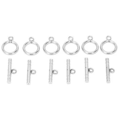 Stainless Steel Round Toggle Clasps T-Bar Clasps For Necklace Jewelry Making  - Image 1 of 4