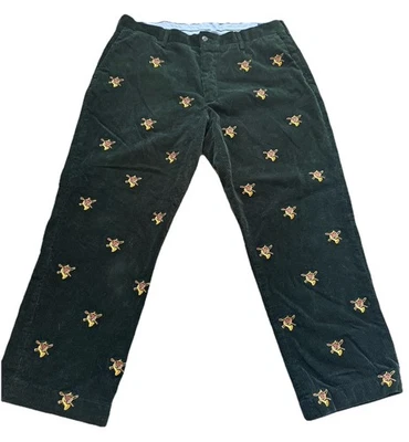 Polo Ralph Lauren Bordado Cuerno de Zorro Clásico Pana Pantalones Para Hombre 36x30 Verde Foto 1 de 4