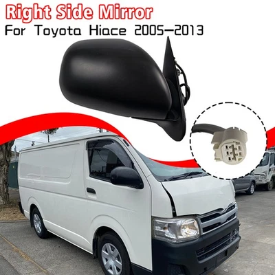 RH Right Electric Door Mirror (Round socket) For Toyota Hiace 2005-2013 - image 1 of 4