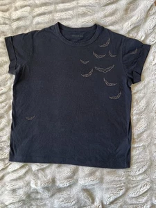 ZADIG E VOLTAIRE T SHIRT NERA MARCASITE PIPISTRELLI ALI TAGLIA LARGE - Foto 1 di 7