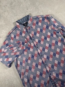 Rock Roll N Soul Shirt Herren XXL Spielkarten Allover Print Blue Pearl Snap - Bild 1 von 12