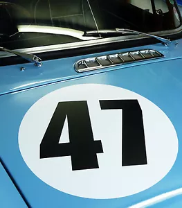PAR CLÁSICO DE COLECCIÓN DE COCHES RALLY NÚMEROS 40 cm MG MGA MGB TRIUMPH ASTON RILEY - Imagen 1 de 1